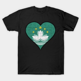 Macanese Jigsaw Puzzle Heart Design - Gift for Macanese With Macau Roots T-Shirt